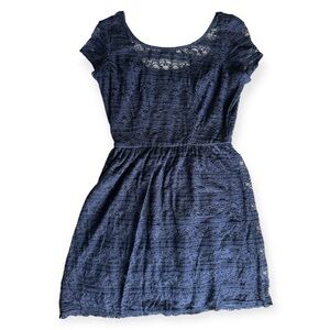 Navy blue short sleeve lace dress size small